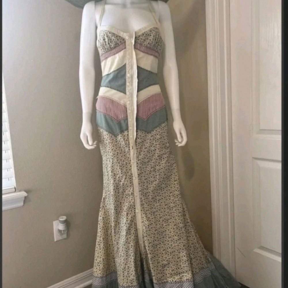 Dsquared2 Iso Strapless Patchwork Dress Iso - image 1